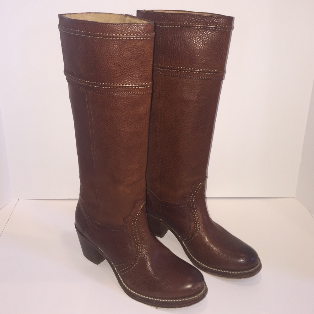 Frye Jane 14L Stitch Cognac Pull On Boots 6.5